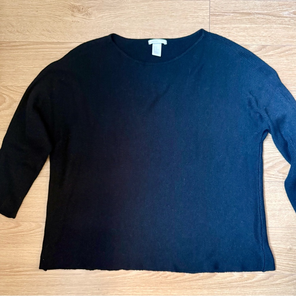 H&M Black Ribbed Knit Top